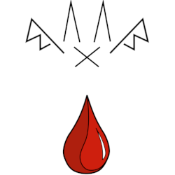 Bat Collazo logo with bat shaped bindrunes and blood drop