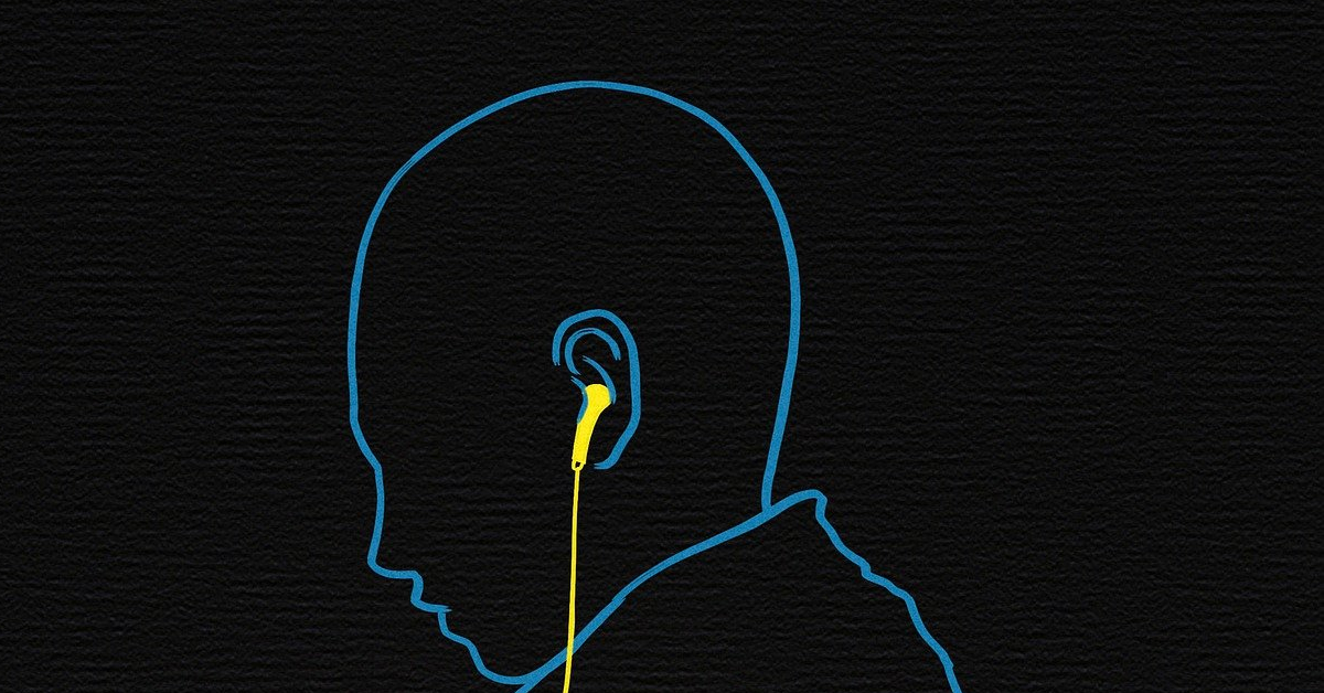 Art of a person with headphones in