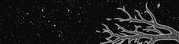 Grayscale tree in outer space